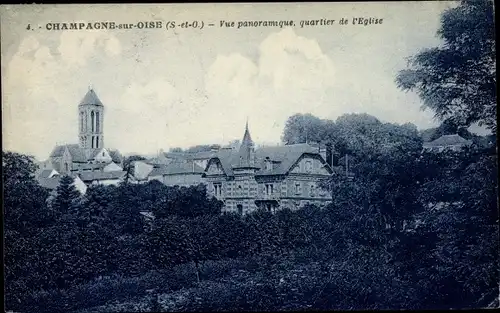 Ak Champagne sur Oise Val d´Oise, Vue Panoramique