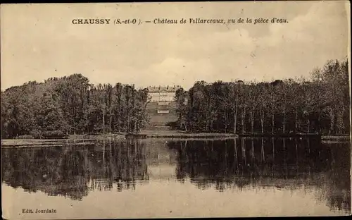 Ak Chaussy Val d´Oise, Château de Villarceaux, Pièce d´Eau