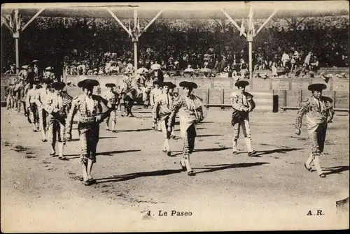 Ak Corrida de Toros, Le Paseo, Stierkampf, Einmarsch der Toreros