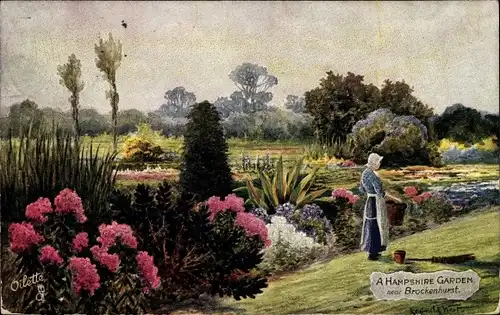 Künstler Ak Hest, Reginald, Brockenhurst Hampshire England, A Hampshire Garden