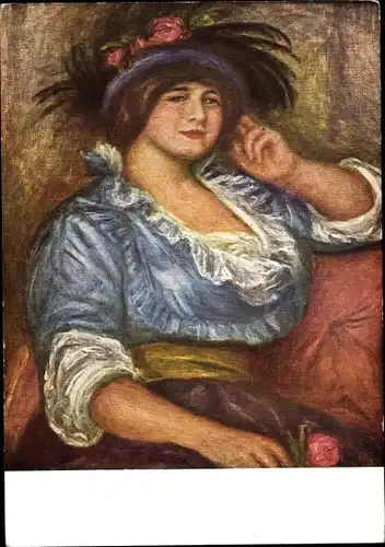 Künstler Ak Renoir, Auguste, Femme à la rose, Frau mit Rose