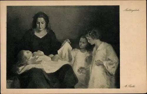 Künstler Ak Roth, August, Mutterglück, Kinder, Mutter, Baby