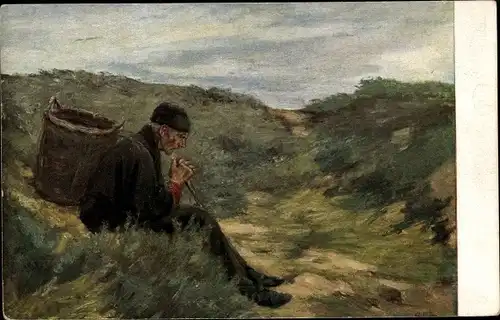 Künstler Ak Liebermann, Max, Mann in den Dünen