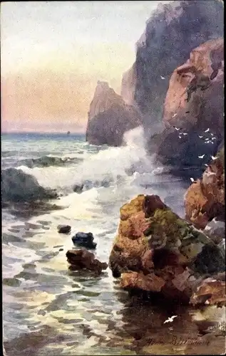Künstler Ak Wimbush, H., Cornish Cliffs, Felsküste