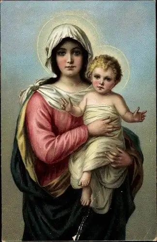 Künstler Ak Recknagel, Th., Mater Salvatoris, Heilige mit Kind