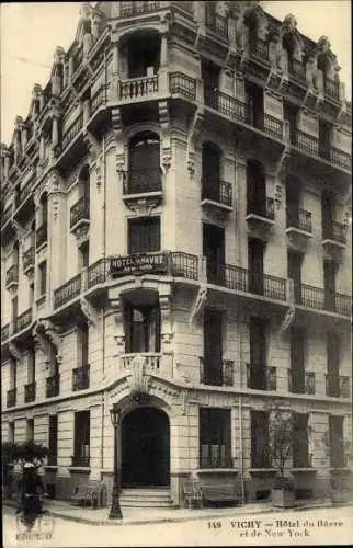 Ak Vichy Allier, Hôtel du Hâvre et de New-York