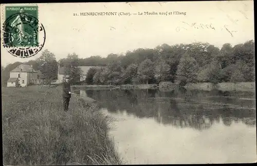 Ak Henrichemont Cher, Moulin Neuf et l´Étang