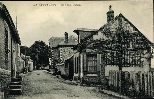 Ak La Neuve Lyre Eure, Rue Saint Nicolas