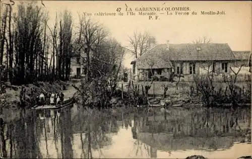 Ak La Garenne Colombes Hauts de Seine, Île Marante, Ferme du Moulin-Joli