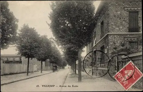 Ak Villejuif Val de Marne, Avenue des Écoles