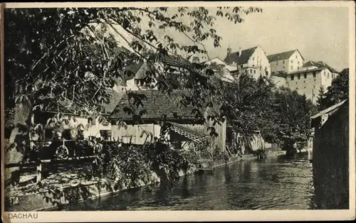 Ak Dachau in Oberbayern, Ortspartie