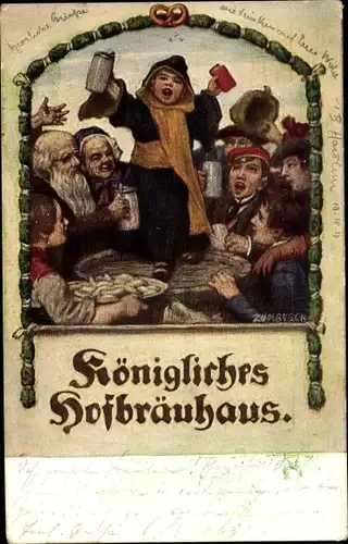 Künstler Ak Zumbusch, Ludwig von, München, Königliches Hofbräuhaus, Münchner Kindl