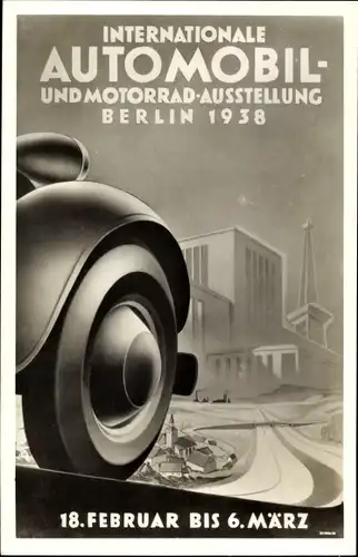 Künstler Ak Berlin Charlottenburg, Int. Automobil- und Motorradausstellung 1938, IAA