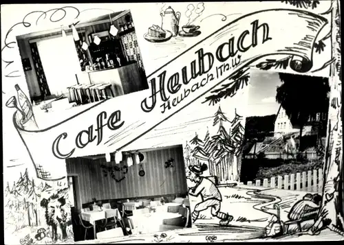Ak Heubach Masserberg in Thüringen, Cafe Heubach