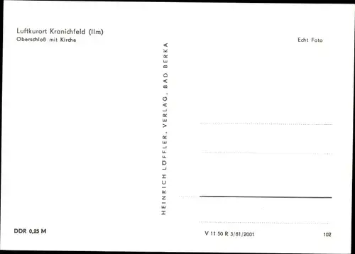 Ak Kranichfeld in Thüringen, Oberschloss, Kirche