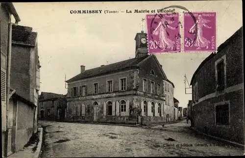 Ak Commissey Yonne, Mairie et École