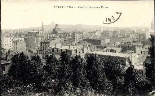 Ak Saint Ouen Seine Saint Denis, Panorama vers Paris