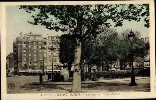 Ak Saint Ouen Seine Saint Denis, Le Square de la Mairie