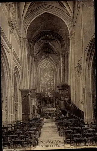 Ak Champagne sur Oise Val d´Oise, Intérieur de l´Église