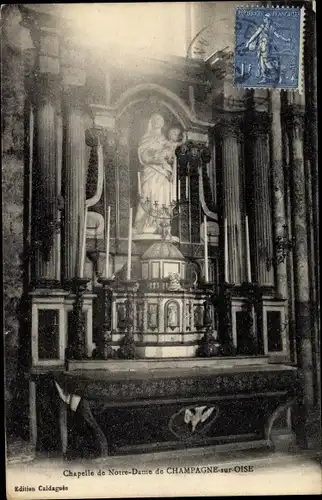 Ak Champagne sur Oise Val d´Oise, Chapelle de Notre Dame, Intérieur