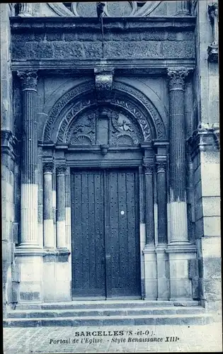 Ak Sarcelles Val d’Oise, Portail de l´Église