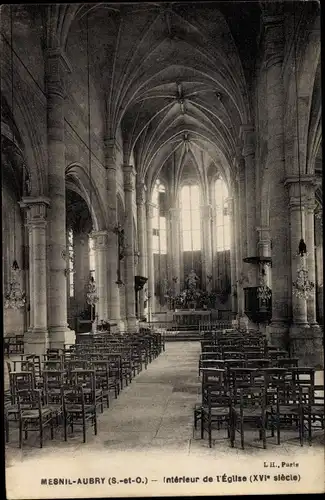 Ak Le Mesnil-Aubry Val d’Oise, Intérieur de l ´Église