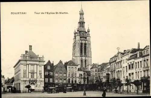 Ak Kortrijk Courtrai Westflandern, Toren van Sint Martens