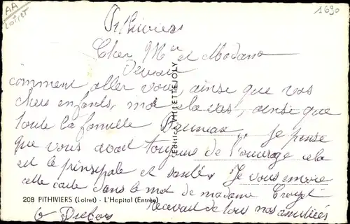 Ak Pithiviers Loiret, L'Hôpital, Entrée