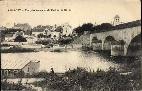 Ak Trilport Seine et Marne, Vue Prise en Amont du Pont sur la Marne