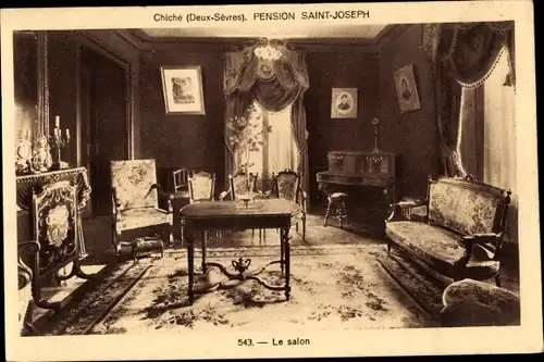 Ak Chiche Deux Sevres, Pension Saint Joseph, Le Salon