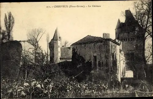 Ak Cherveux Deux Sevres, Le Chateau