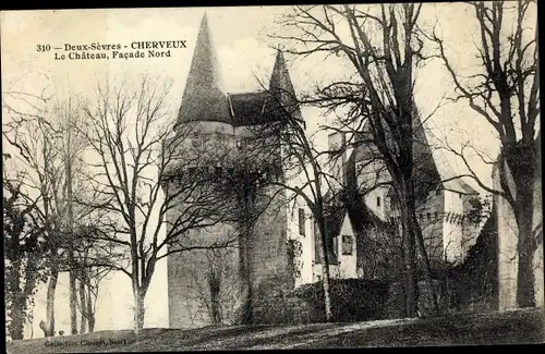 Ak Cherveux Deux Sevres, Le Chateau, Facade Nord