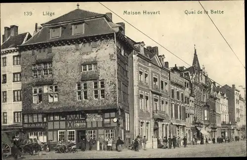 Ak Liège Lüttich Wallonien, Quai de la Batte, Maison Havart