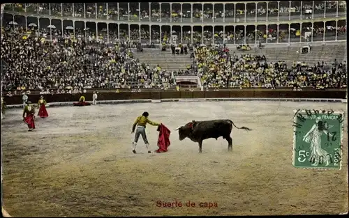 Ak Corrida de Toros, Suerte de capa, Stierkampf