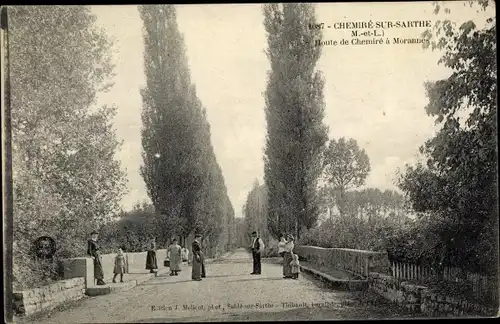 Ak Chemire sur Sarthe Maine et Loire, Route de Chemire à Morannes