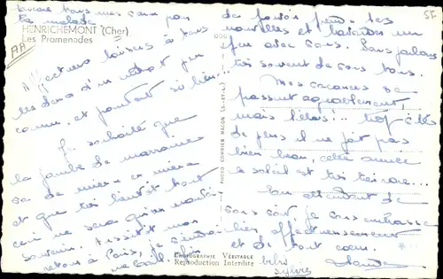 Ak Henrichemont Cher, Les Promenades