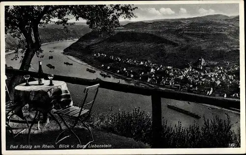 Ak Bad Salzig Boppard am Rhein, Blick von Burg Liebenstein