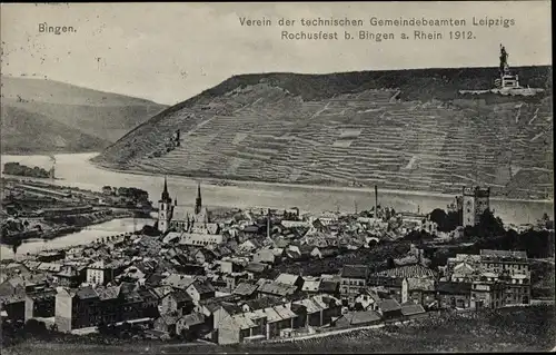 Ak Bingen am Rhein, Gesamtansicht, Rochusfest 1912