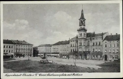 Ak Oelsnitz im Vogtland, Ernst Thälmann Platz, Rathaus