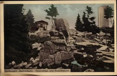 Ak Weißenstein Pforzheim im Schwarzwald, Vereinshaus und Aussichtsturm