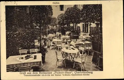 Ak Berlin Charlottenburg, Restaurant Pschorr Haus, Tauentzienstraße, Gartenpartie