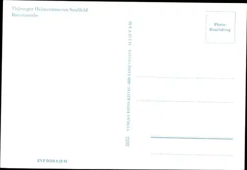 Ak Saalfeld an der Saale Thüringen, Thüringer Heimatmuseum, Bauernstube