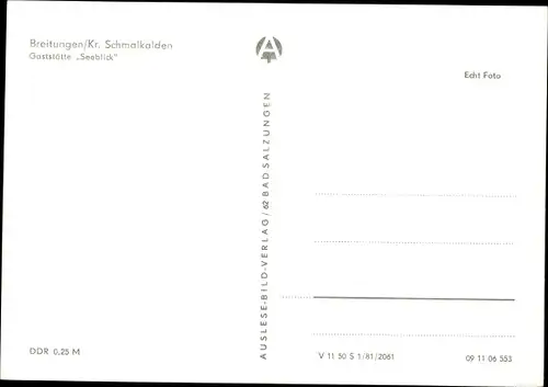 Ak Breitungen an der Werra, Gaststätte Seeblick