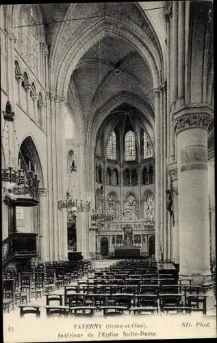 Ak Taverny Val d'Oise, Intérieur de l´Église Notre Dame