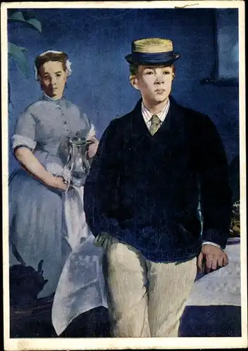 Künstler Ak Manet, Edouard, Frühstück im Atelier, Ausschnitt