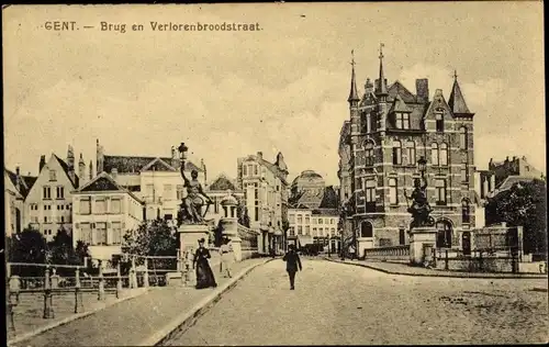 Ak Gand Gent Ostflandern, Pont et Rue du Pain Perdu