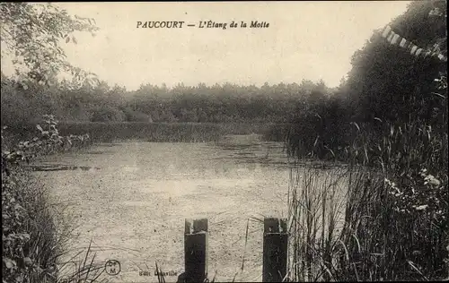 Ak Paucourt Loiret, L'Étang de la Motte