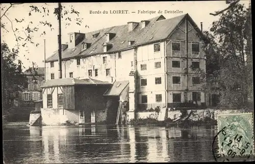 Ak Olivet Loiret, Bordes du Loiret, Fabrique de Dentelles