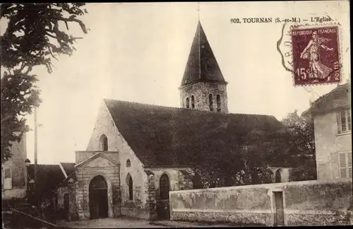 Ak Tournan-en-Brie Seine et Marne, Église