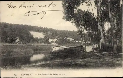 Ak Thomery Seine et Marne, Vue sur Seine